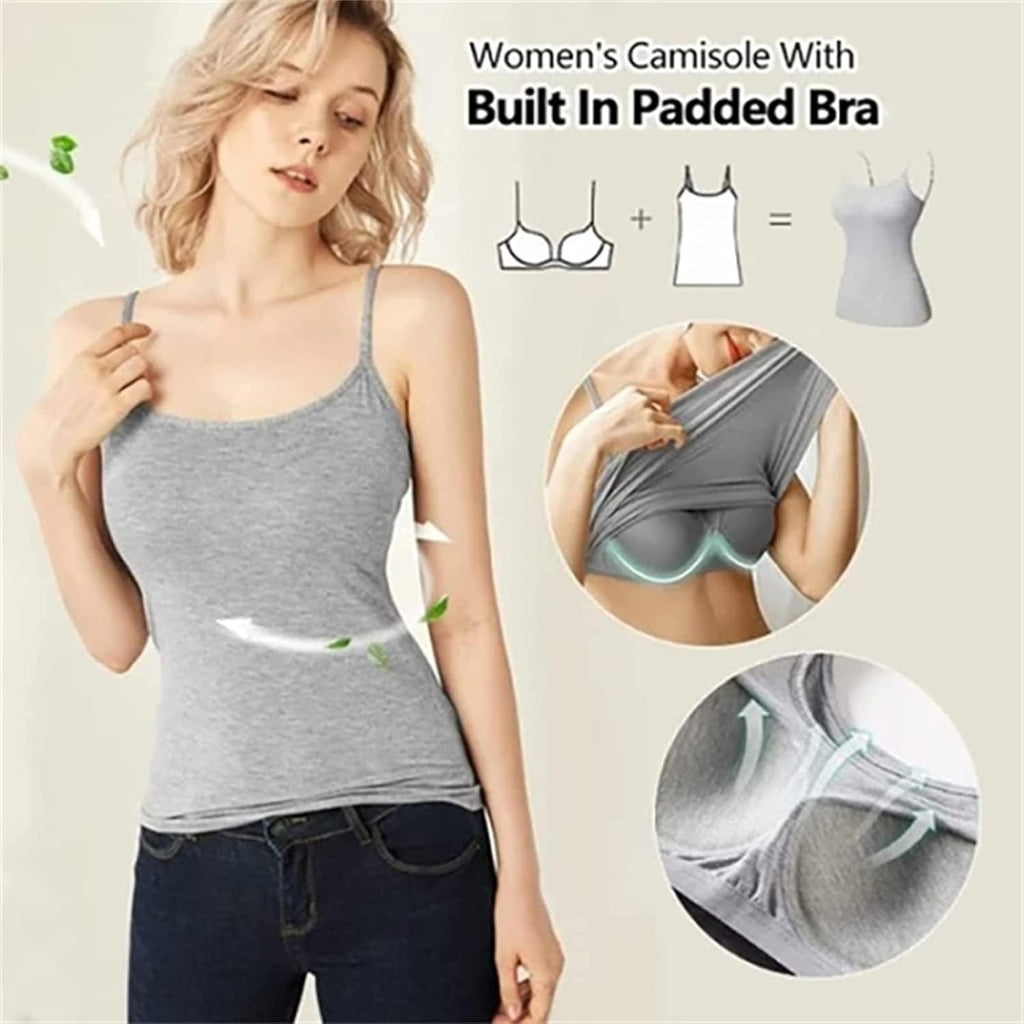 🎁SALE 50% OFF-Women’s Camisole With Built In Padded Bra Vest 💕