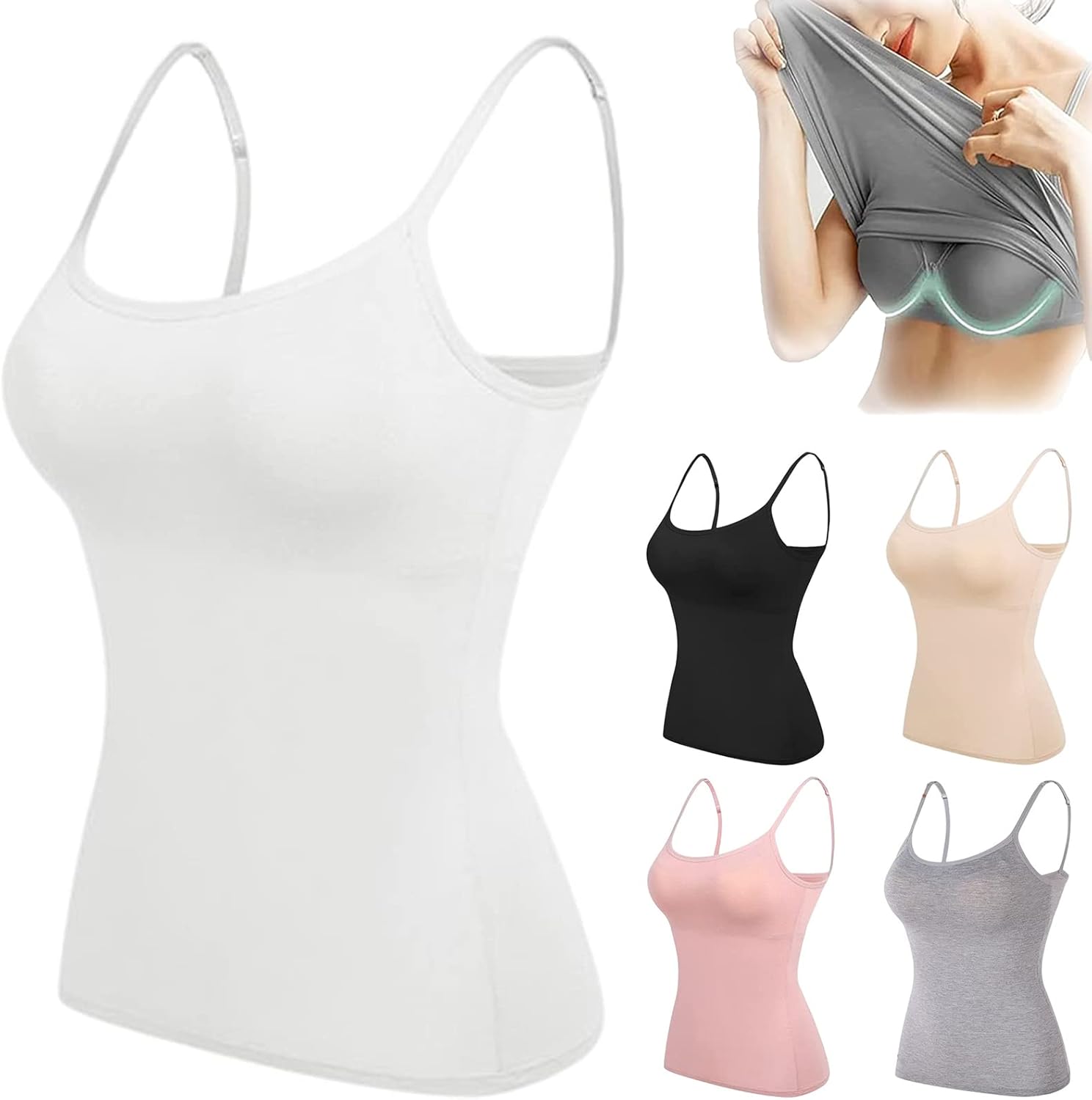 🎁SALE 50% OFF-Women’s Camisole With Built In Padded Bra Vest 💕