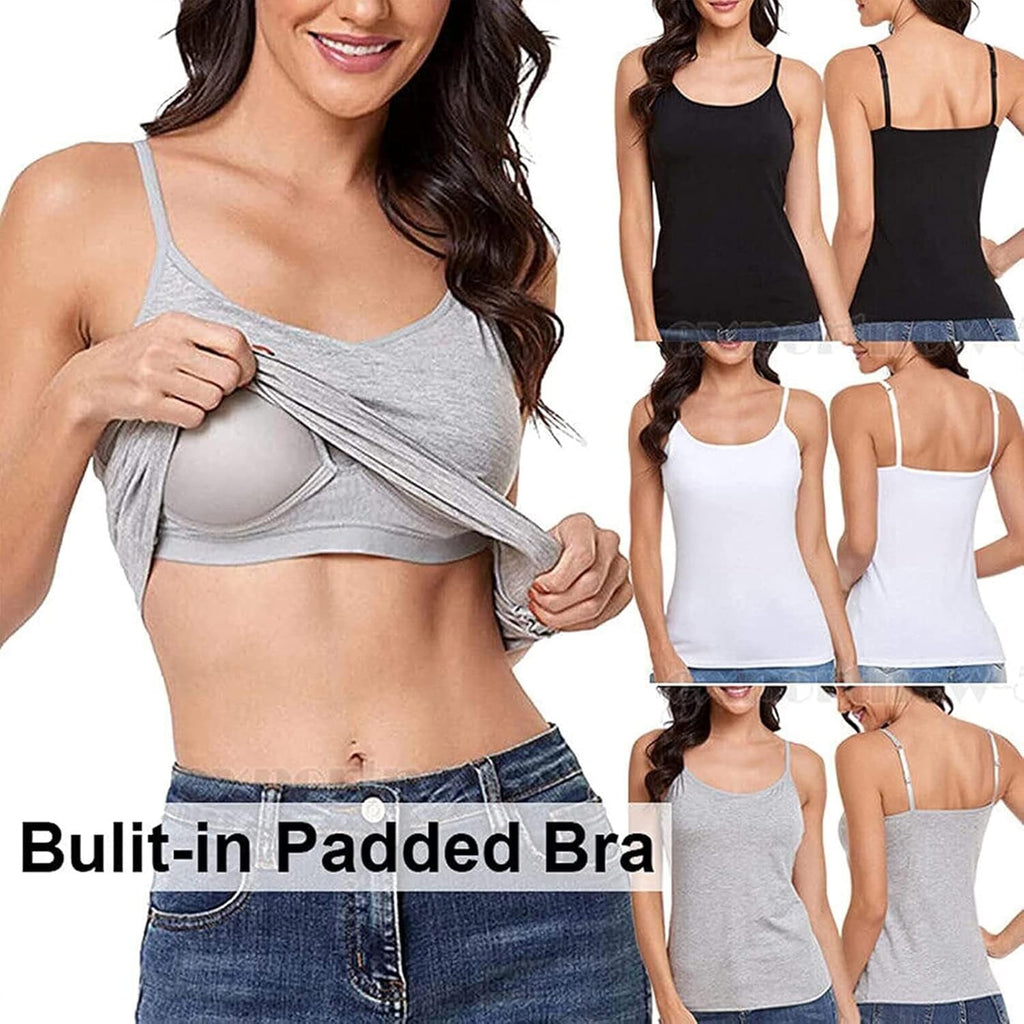 🎁SALE 50% OFF-Women’s Camisole With Built In Padded Bra Vest 💕